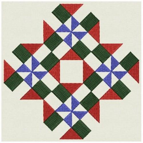 Colorful Quilt Block Embroidery Design - EmbroideryDesigns