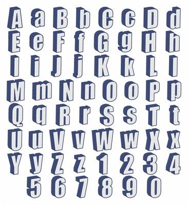 Extruded Font Embroidery Font