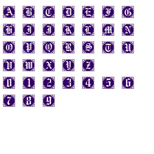 Gothic Caps Alphabet Embroidery Font