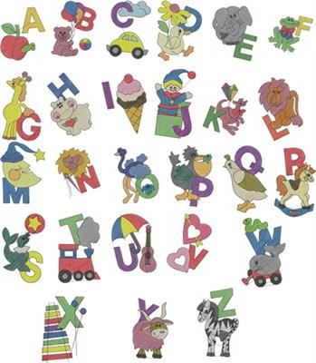 Kids Alphabets Embroidery Font