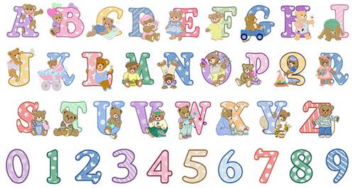Teddy AlphabetEmbroidery Font