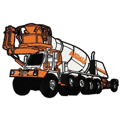 Cement Mixer Embroidery Design