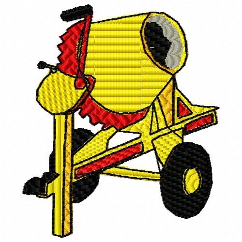 Cement Mixer Embroidery Design