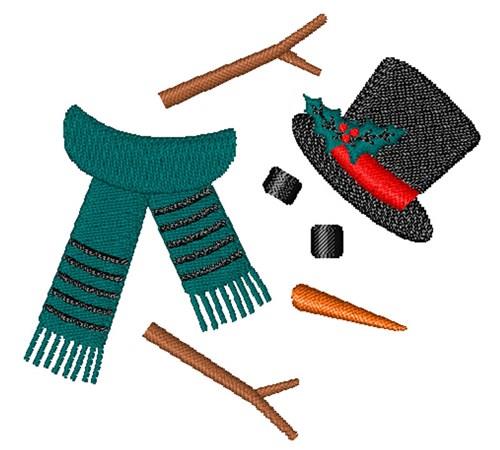 Snowman Hat Scarf Embroidery Design