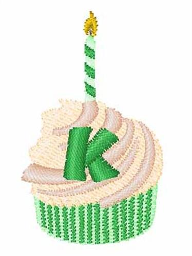 Cupcake Font  K Embroidery Design