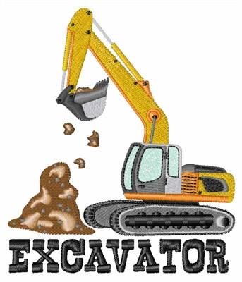 Excavator Embroidery Design