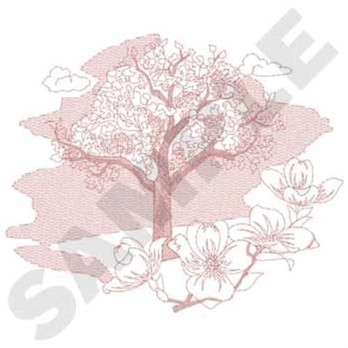 Flowering Magnolia Embroidery Design