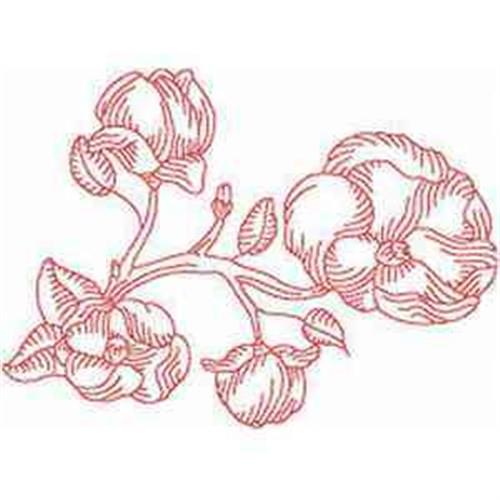 Redwork Magnolia Embroidery Design